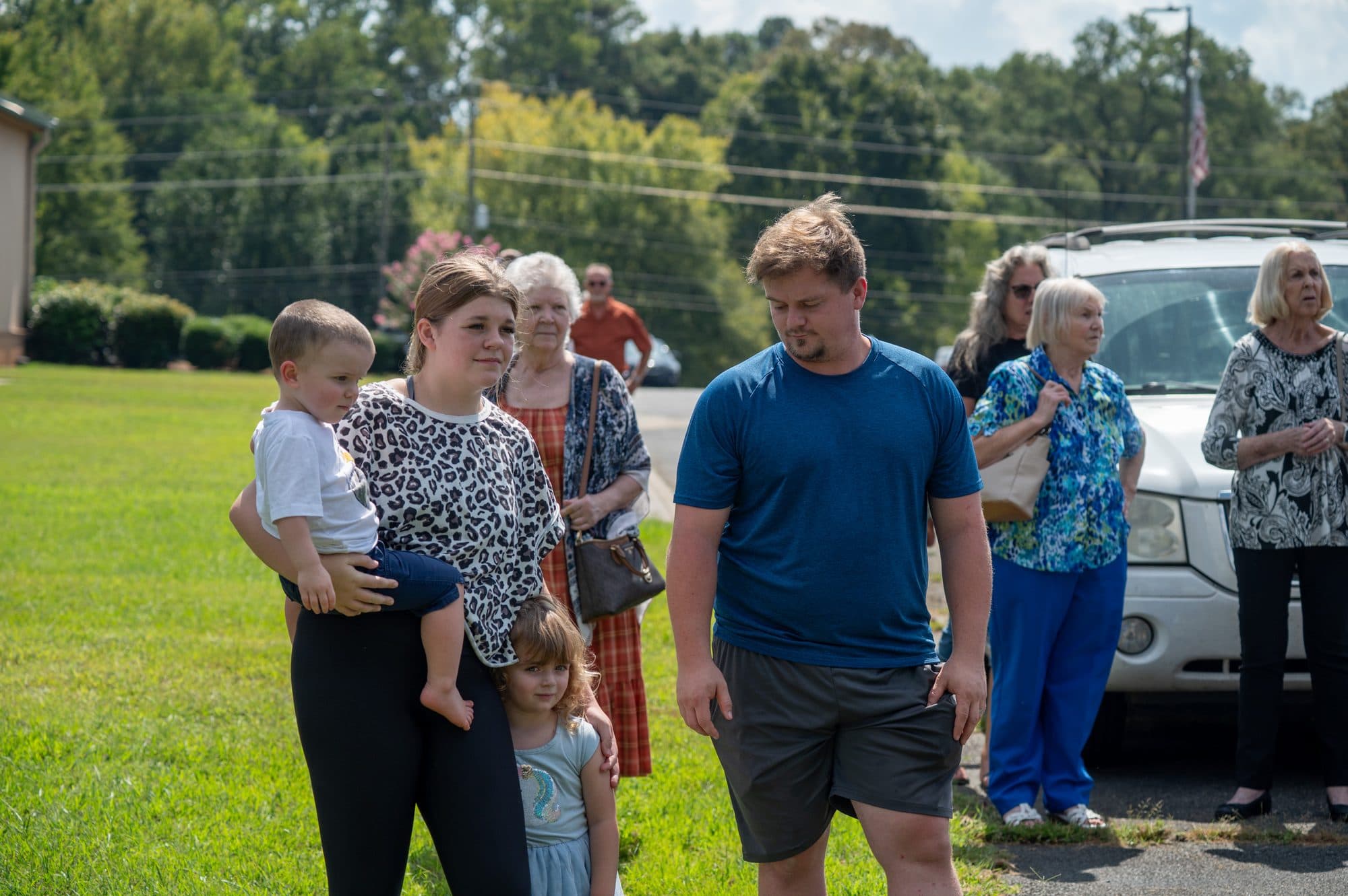 Guests gathered on site for the Redemption Village tiny homes groundbreaking.